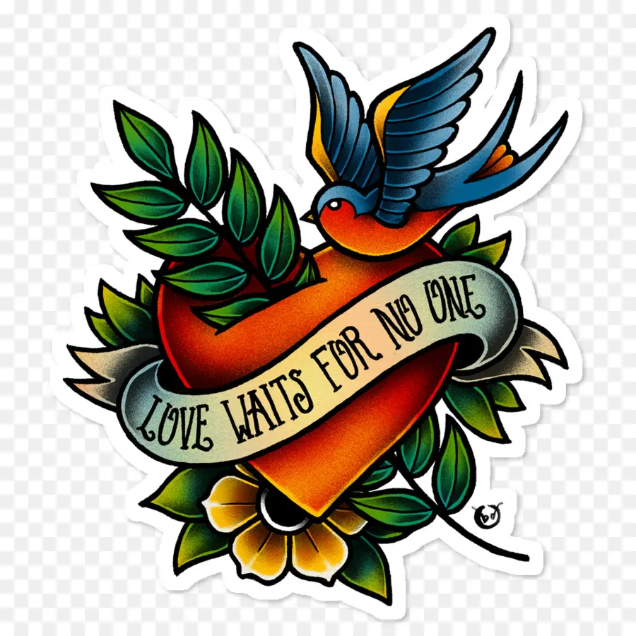 Tatuaje De Corazón Y Pájaro，Amar PNG