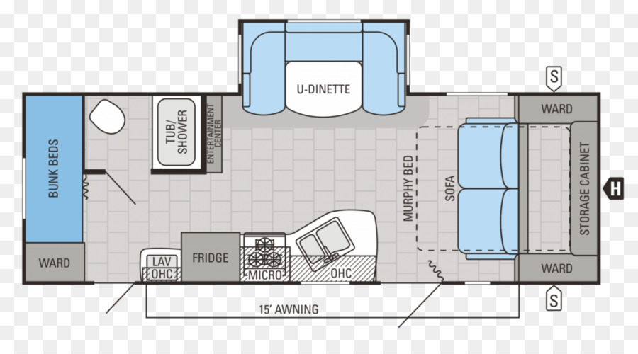 Plano De Planta Para Vehículos Recreativos，Cama Queen PNG