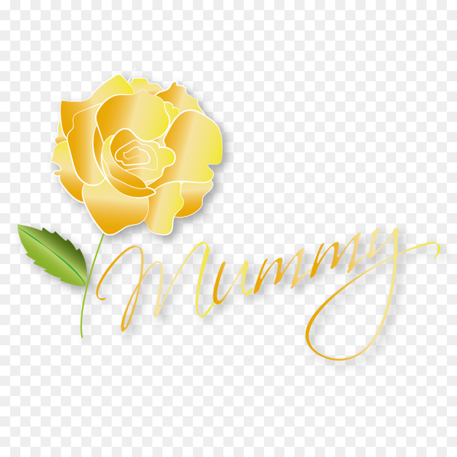 Rosa Amarilla Con 'mamá'，Amarillo PNG