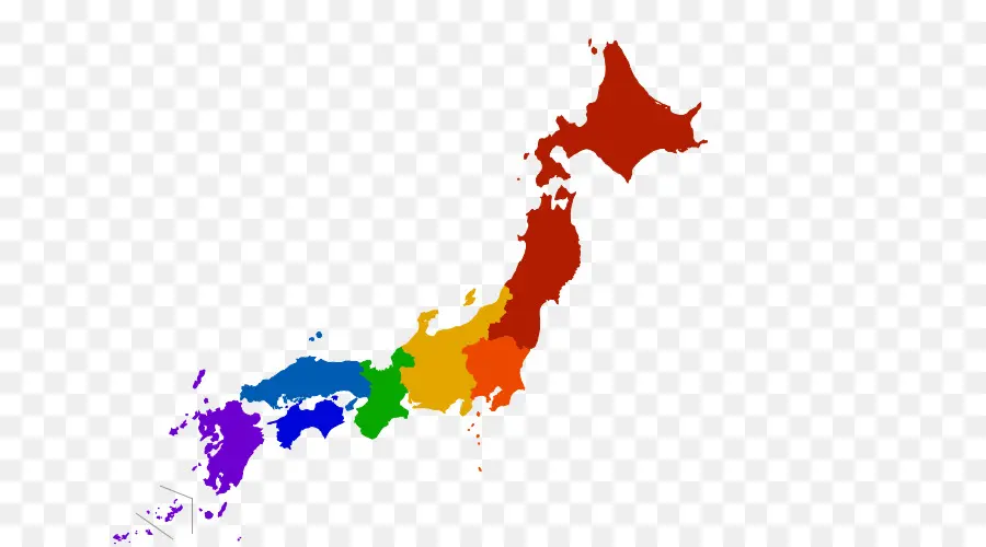 Mapa De Japón，Regiones PNG