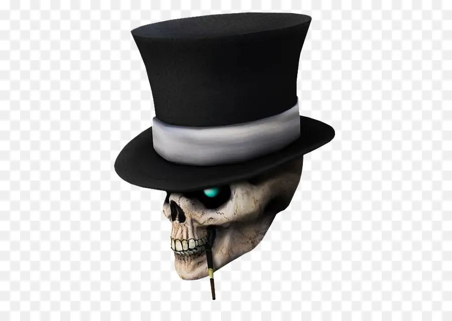 Calavera Con Sombrero De Copa，Sombrero PNG