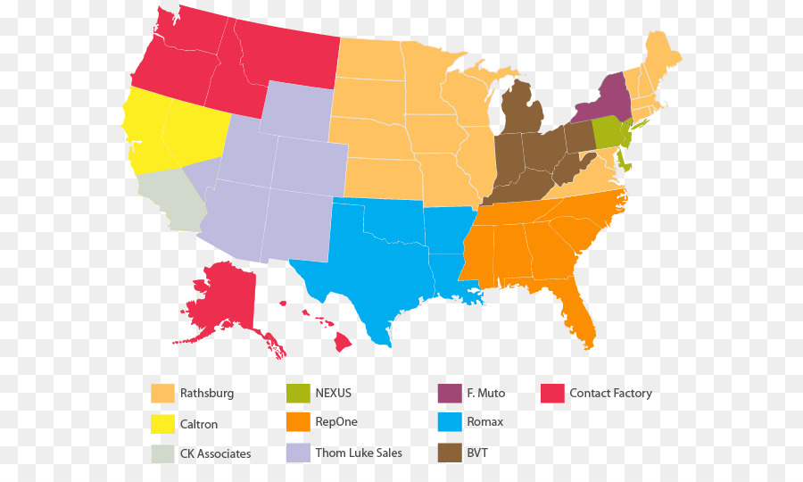 Mapa De Estados Unidos，Regiones PNG