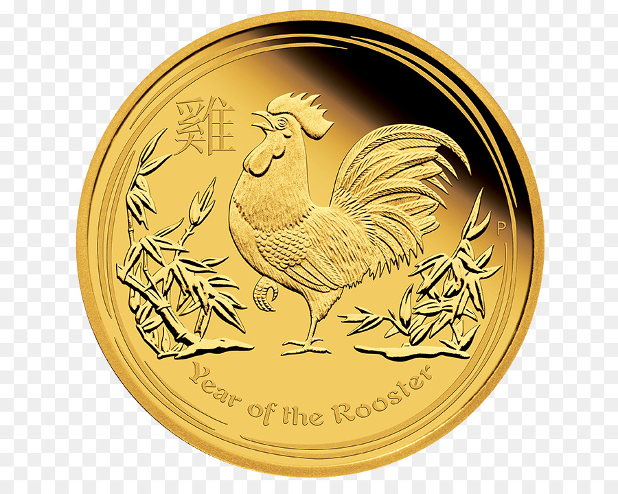 Moneda Del Año Del Gallo，Oro PNG