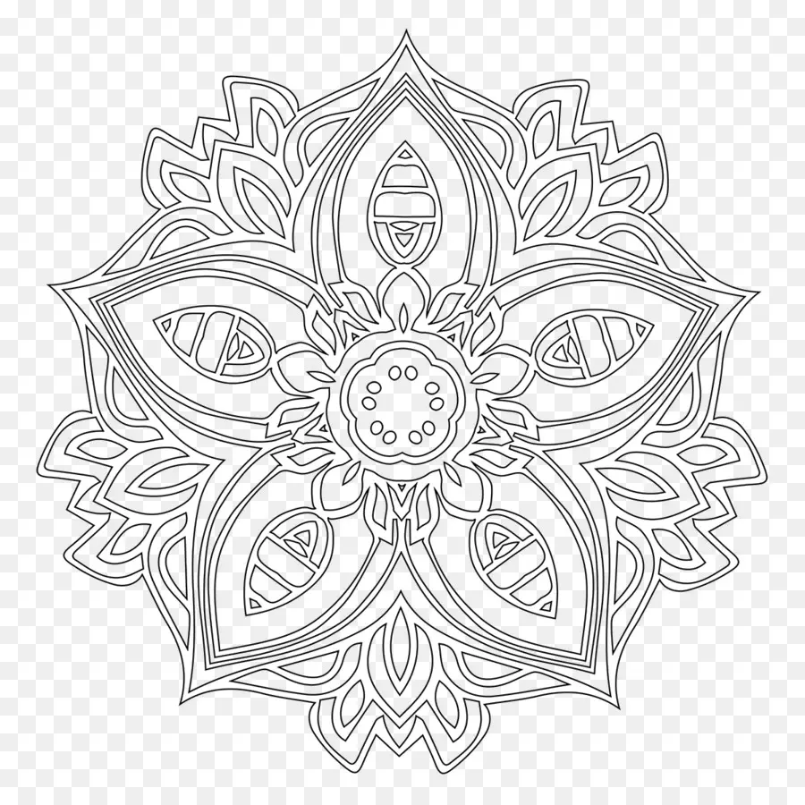 Naturaleza Mandalas Para Colorear，Libro De Colorear PNG