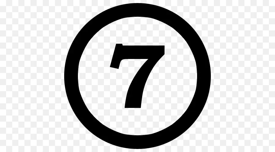 Numero 7，Circulo Negro PNG