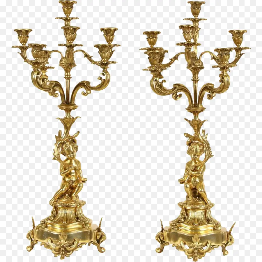 Candelabros Dorados，Velas PNG