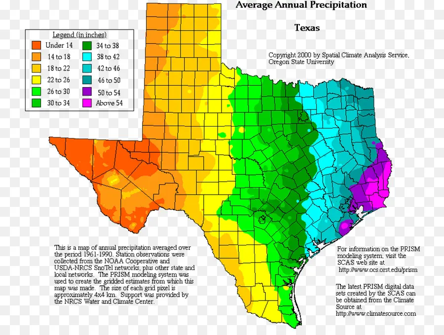 Mapa De Texas，Precipitación PNG