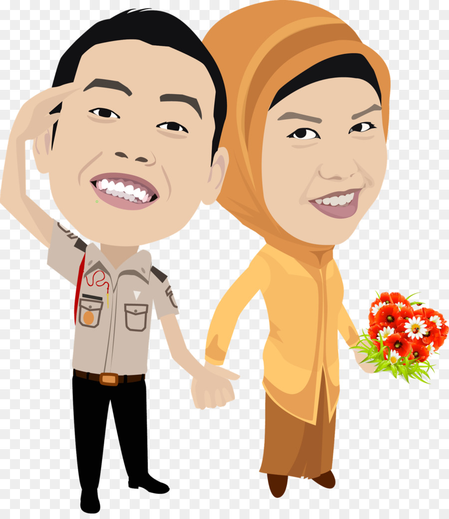 Pareja De Dibujos Animados，Sonriente PNG