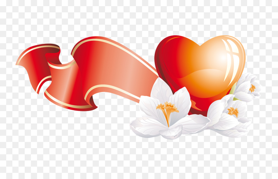 Corazón Y Flores，Cinta PNG