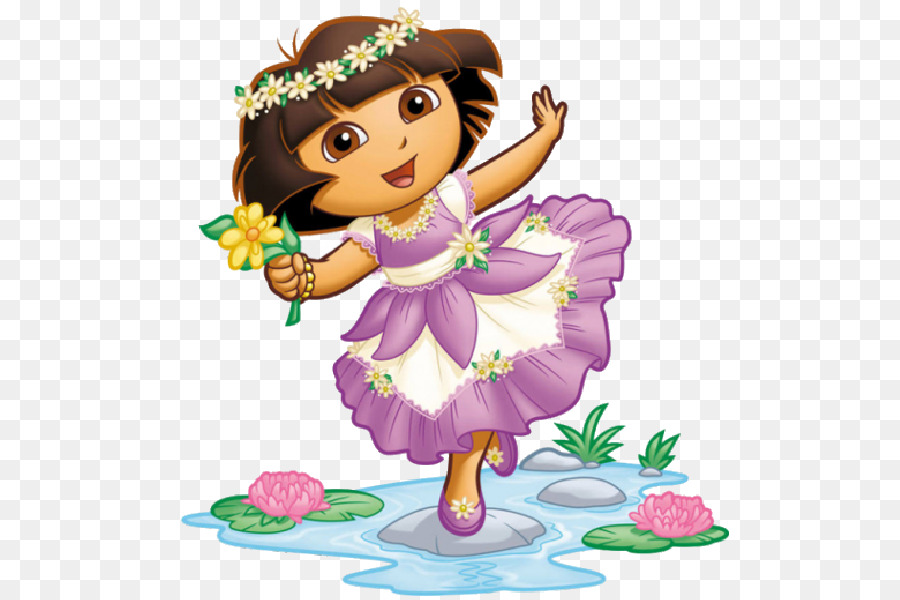 Niña De Dibujos Animados，Flor PNG