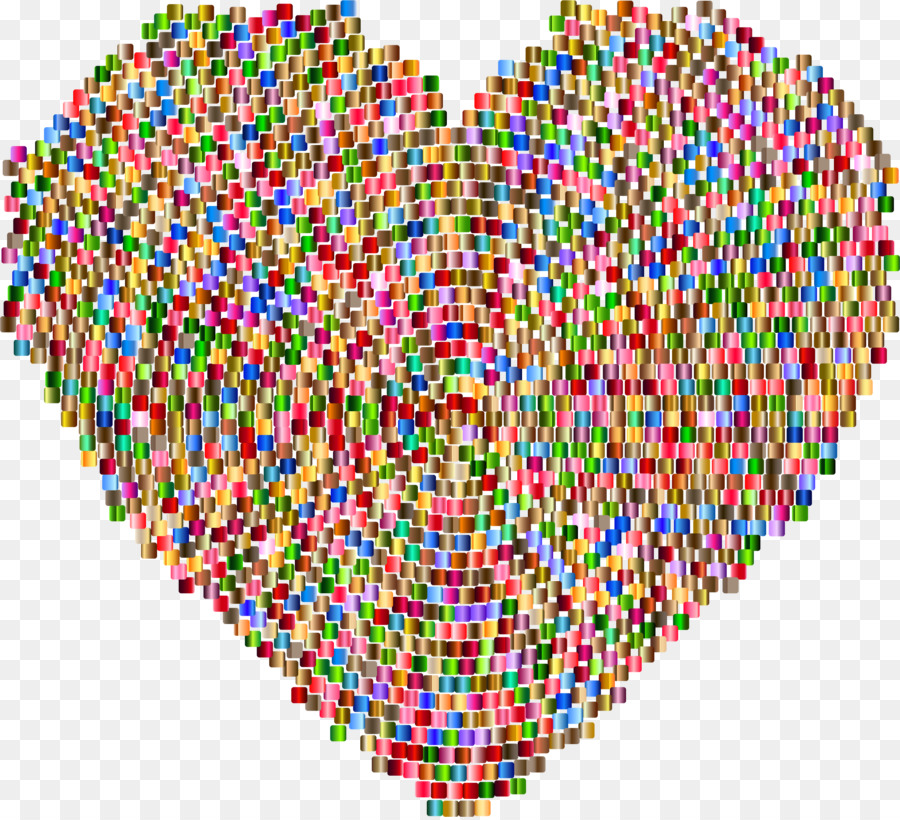 Corazón Colorido，Mosaico PNG