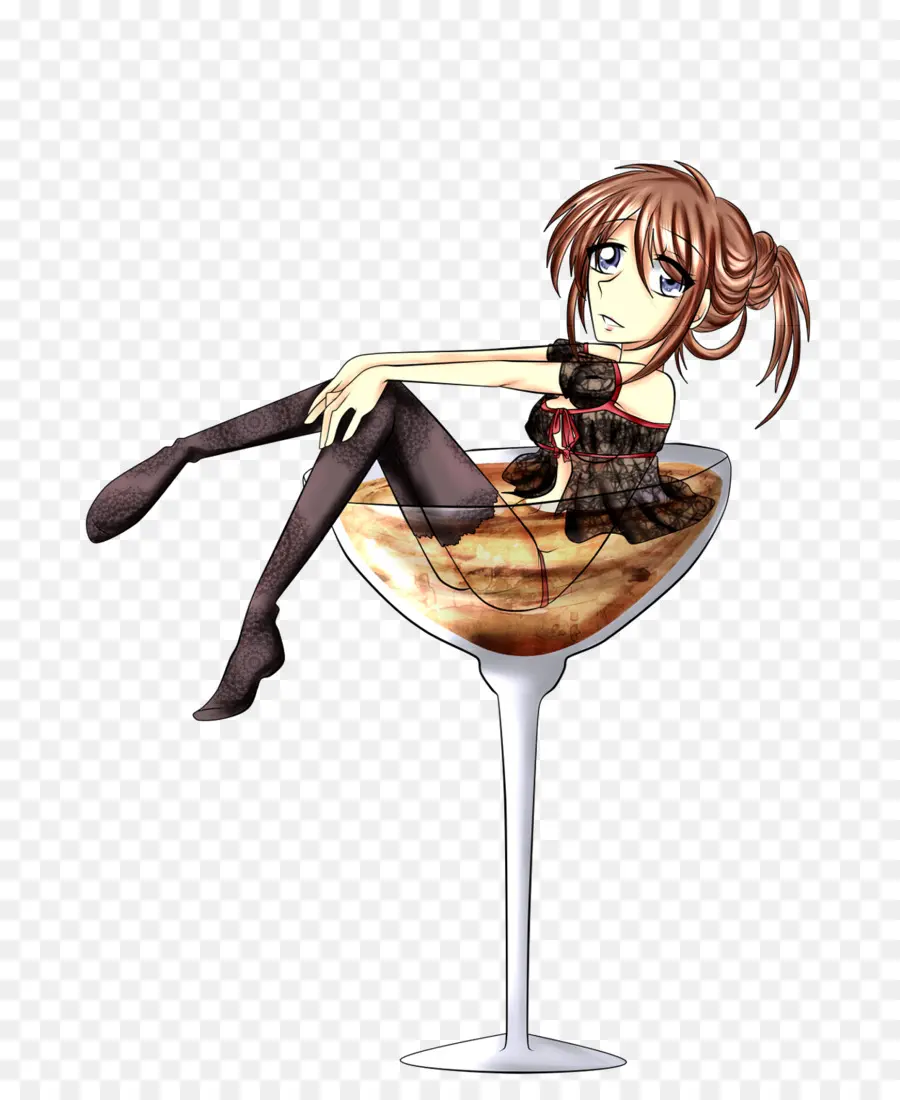 Chica En Un Vaso，Animado PNG