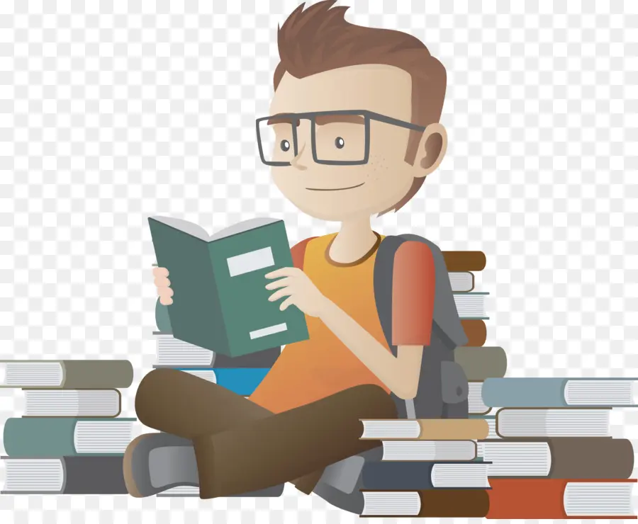 Niño Leyendo，Libros PNG