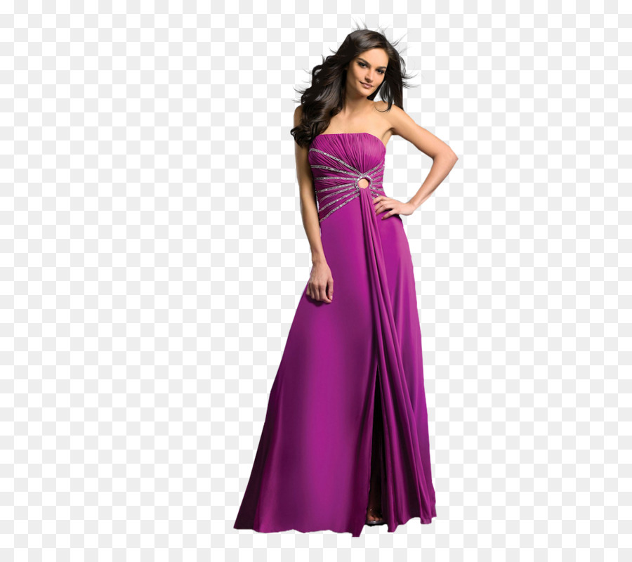 Mujer En Vestido Púrpura，Moda PNG