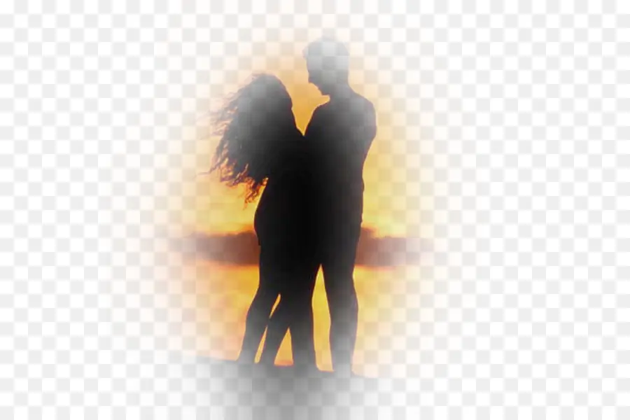 Pareja Silueta，Atardecer PNG