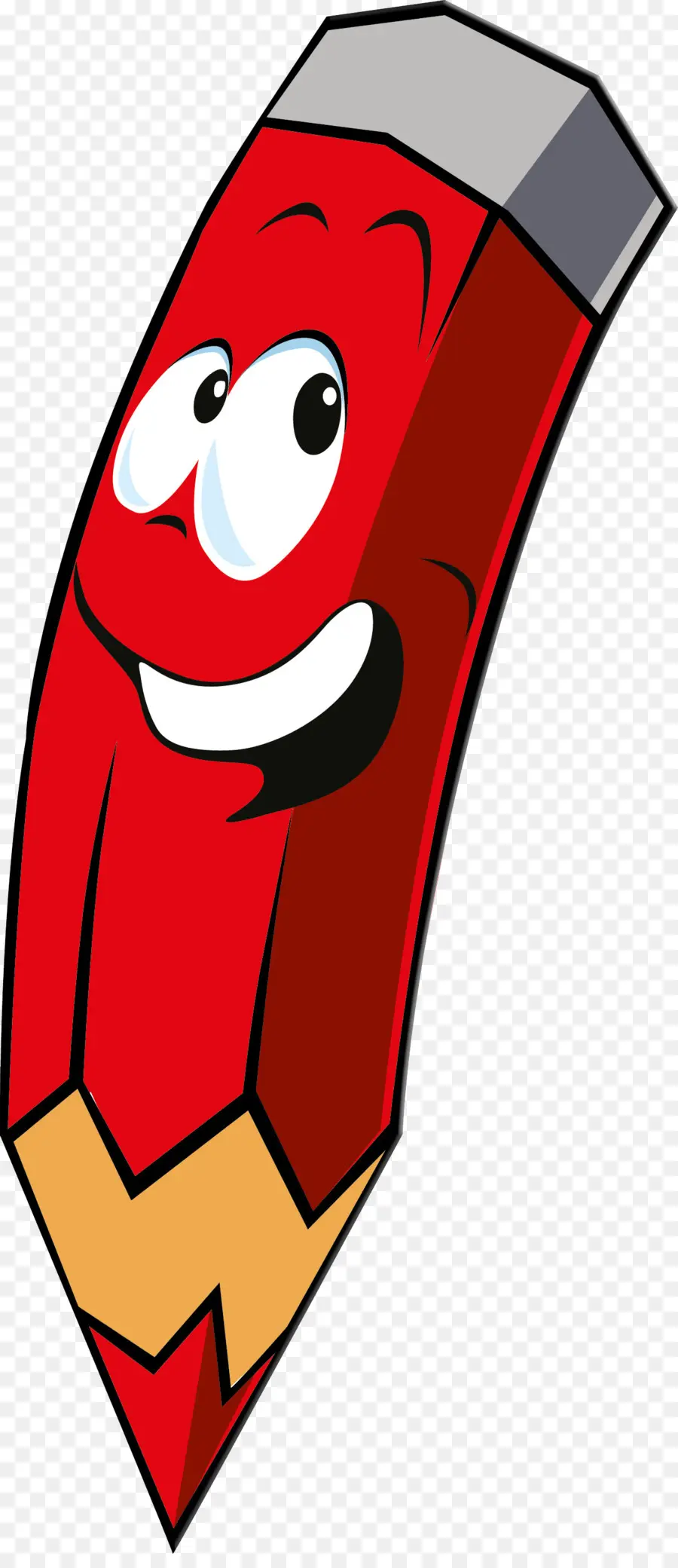 Lápiz Rojo De Dibujos Animados，Sonriente PNG