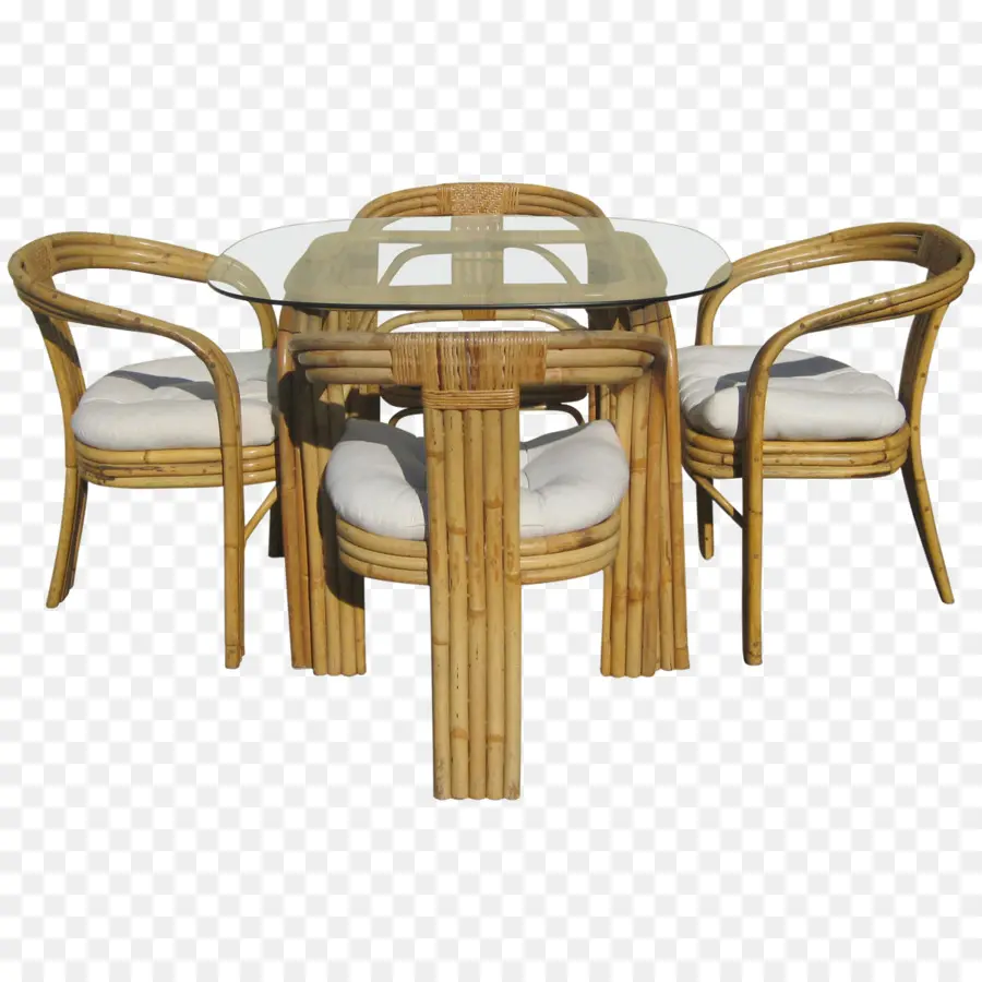 Juego De Comedor De Bambú，Mesa PNG