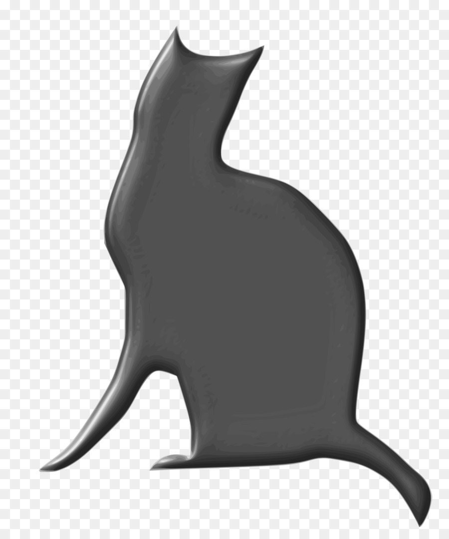 Silueta De Gato Negro，Gato PNG