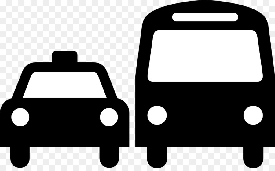 Coche Y Autobús，Negro PNG