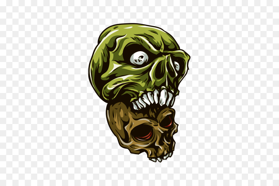 Calaveras Verdes Y Marrones，Esqueleto PNG