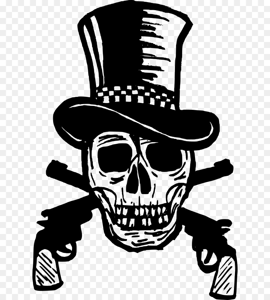 Calavera Con Sombrero De Copa，Esqueleto PNG