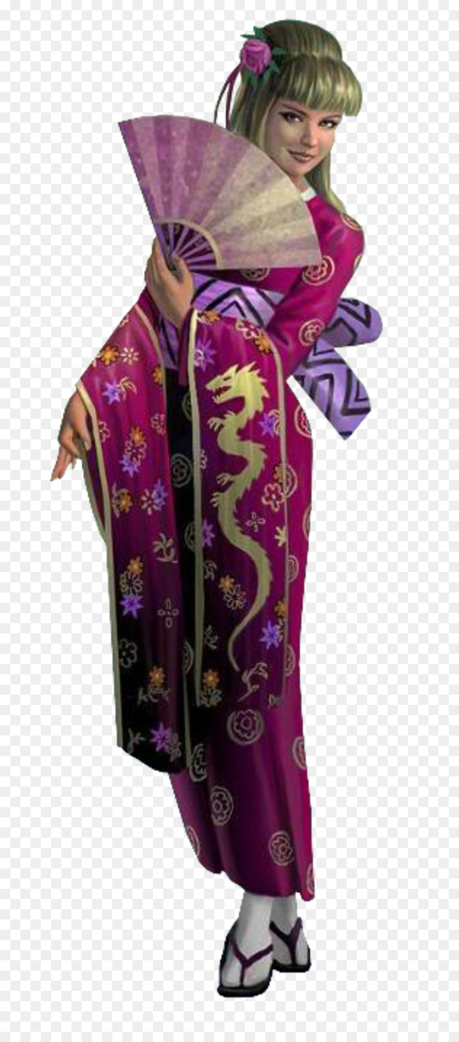 Mujer En Kimono，Admirador PNG