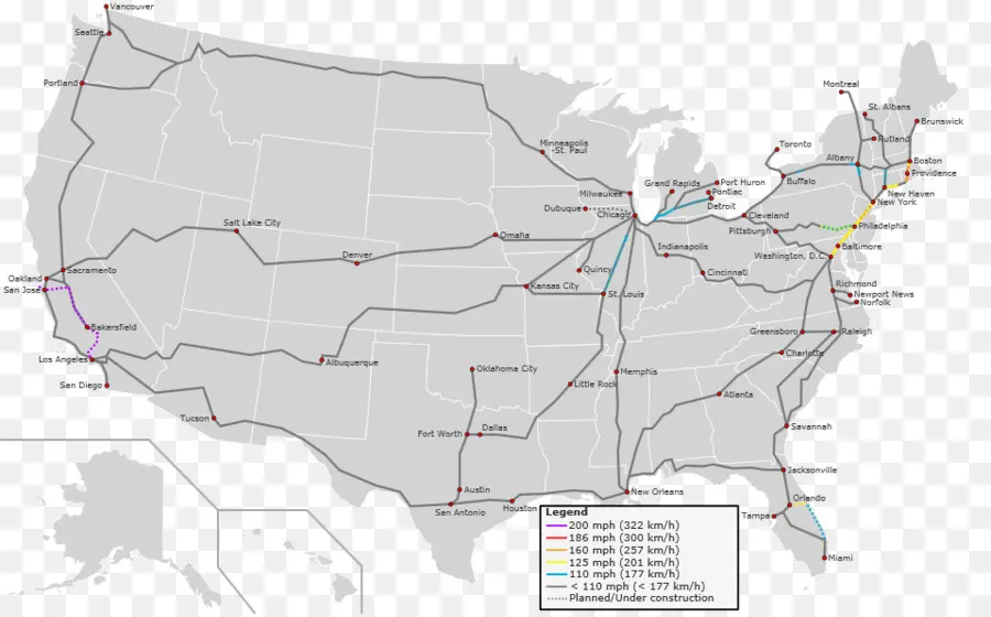 Transporte Ferroviario，Estados Unidos PNG