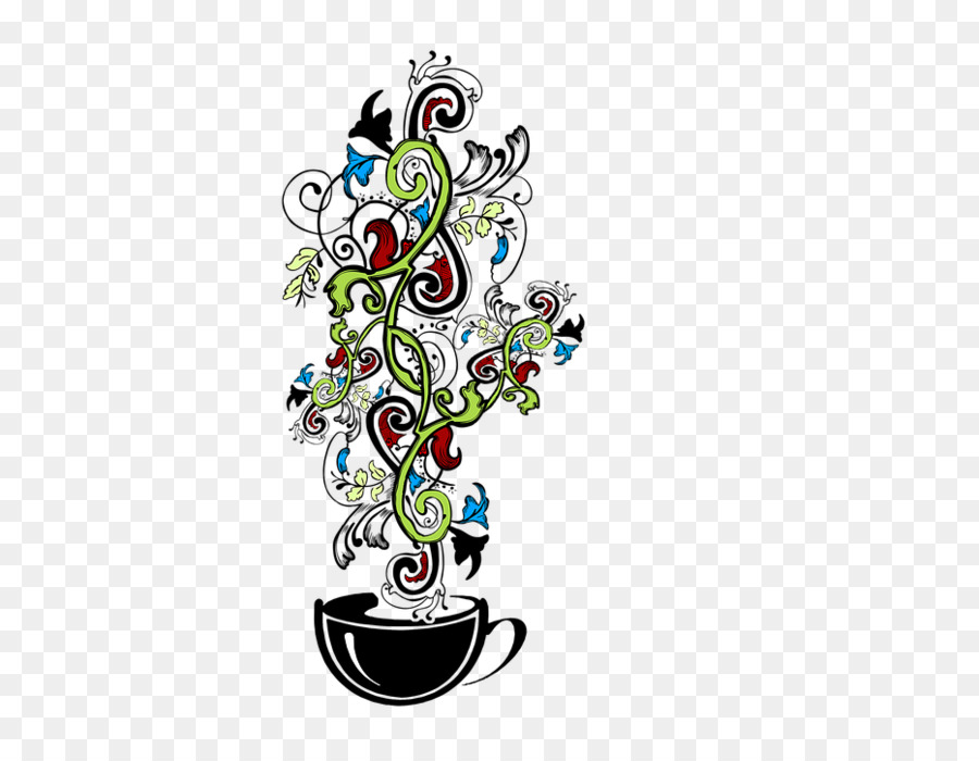 Taza Decorativa，Floral PNG