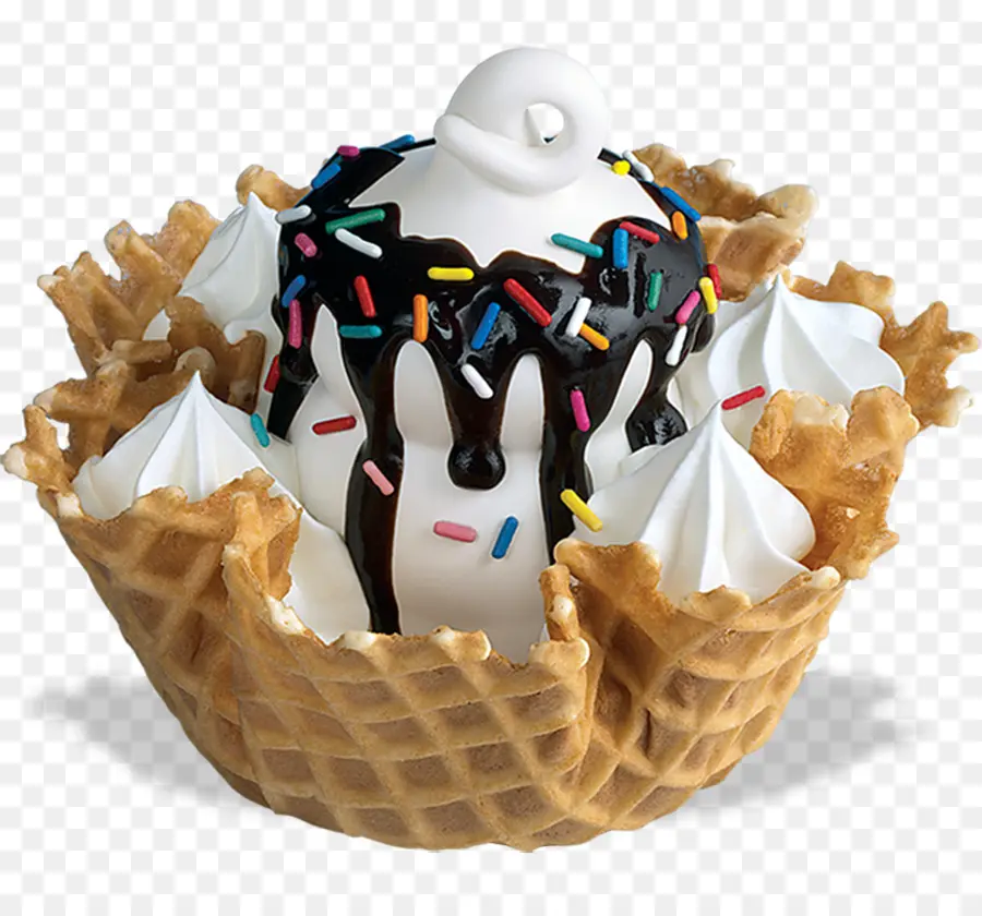 Helado En Tazón De Gofres，Helado PNG