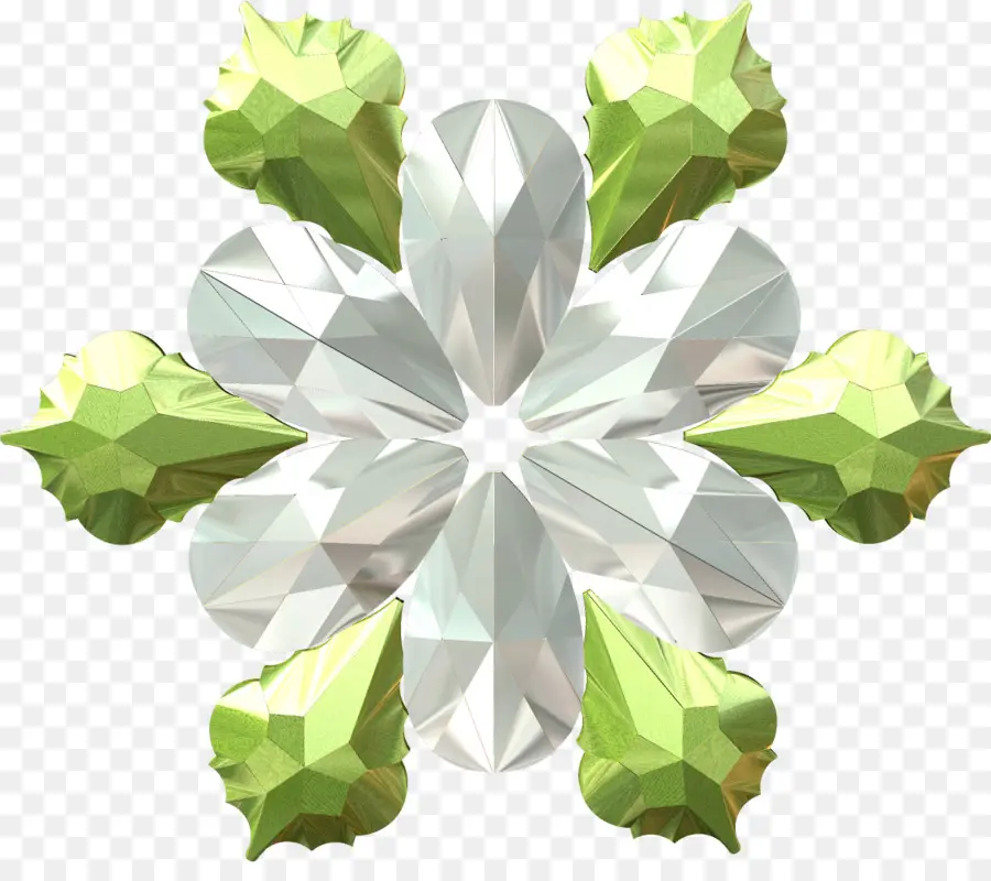 Flor De Piedras Preciosas，Verde PNG