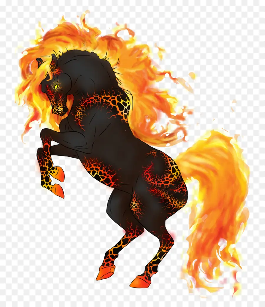 Caballo Llameante，Fuego PNG