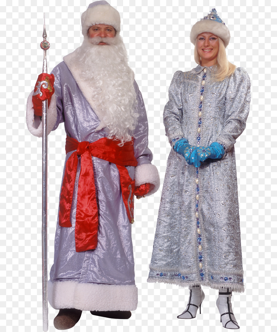 Papá Noel Y Doncella De Nieve，Navidad PNG