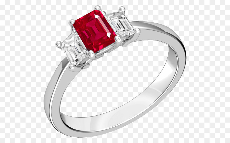 Anillo Con Gema Roja，Diamante PNG