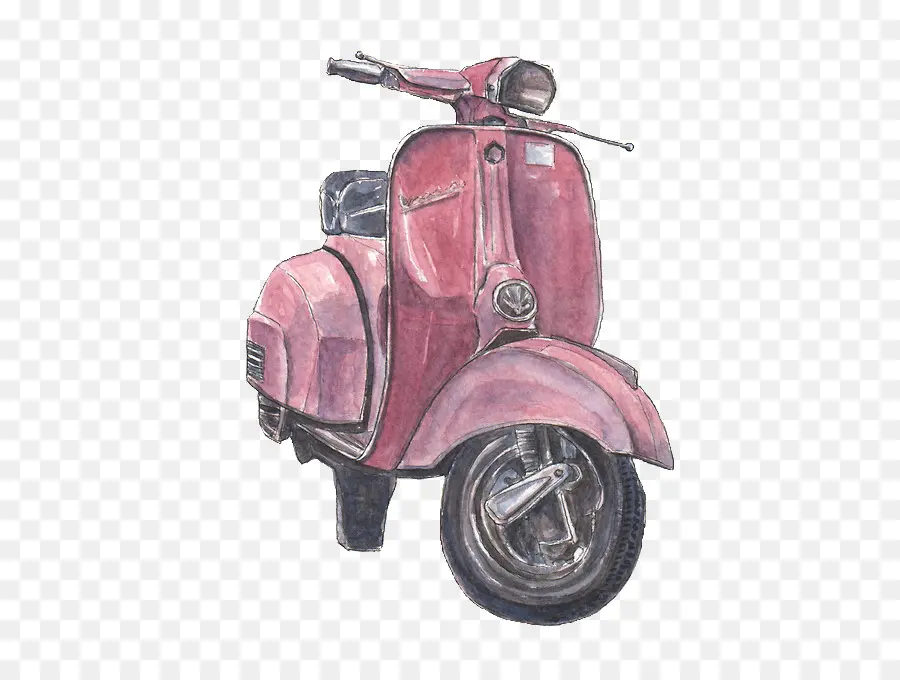 Pintura A La Acuarela，Scooter PNG