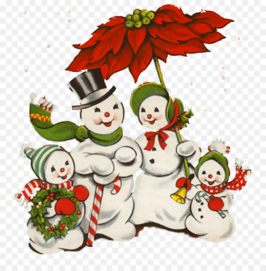 Muñeco De Nieve，Tarjeta De Navidad PNG