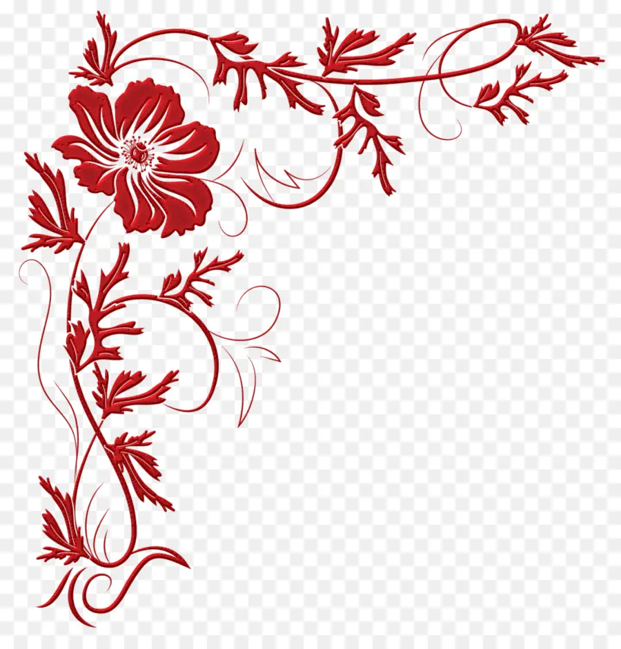 Diseño Floral Rojo，Flores PNG