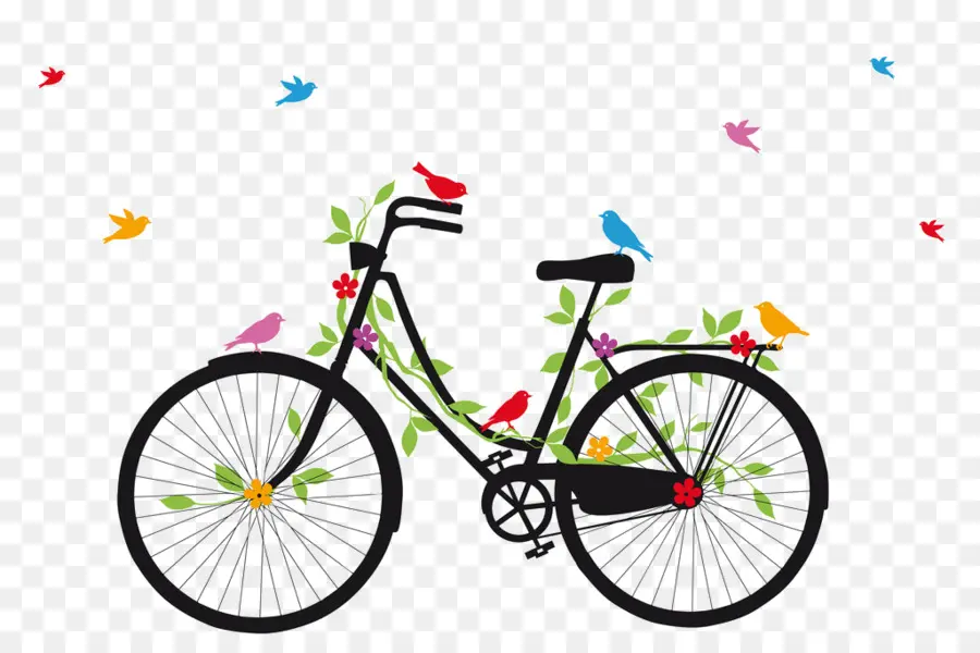 Bicicleta，Flor PNG