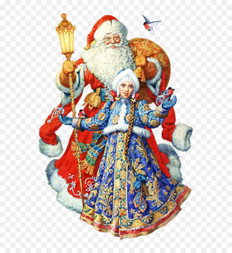 Papá Noel Y Niña，Navidad PNG