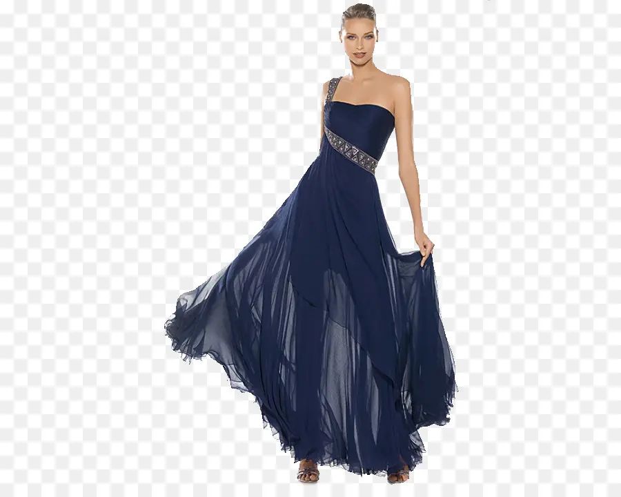 Vestido Azul，Moda PNG