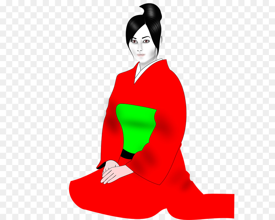 Mujer En Kimono，Tradicional PNG