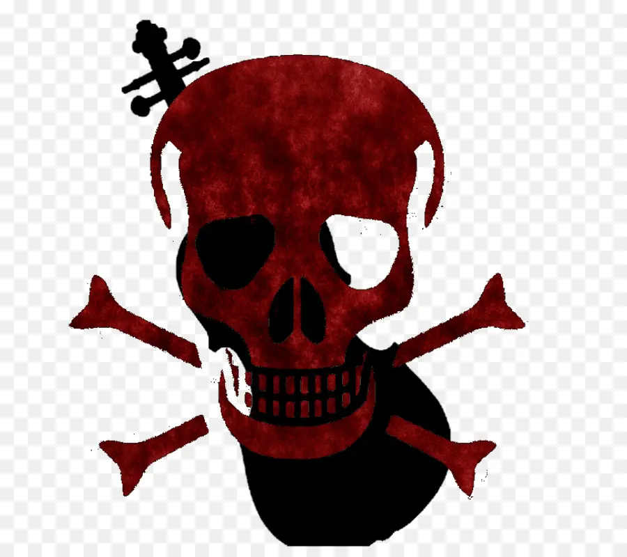 Bandera Pirata，El Cráneo Rojo PNG