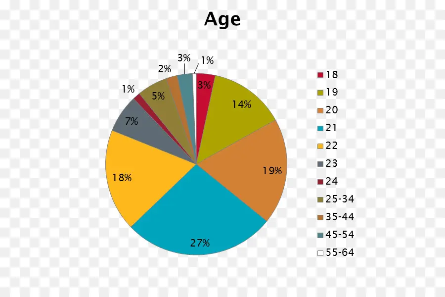 Distribución De Edad，Gráfico Circular PNG