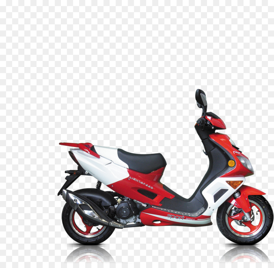 Motocicleta Roja Y Negra，Scooter PNG