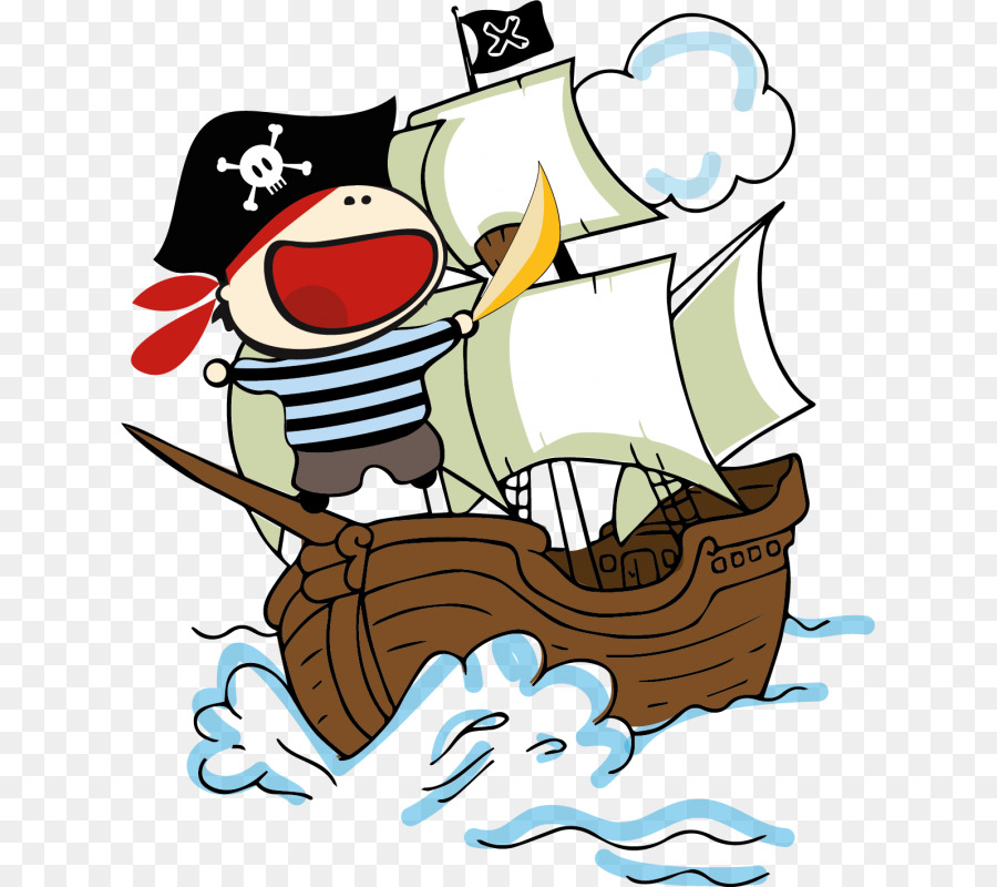 Pirata De Dibujos Animados，Barco PNG