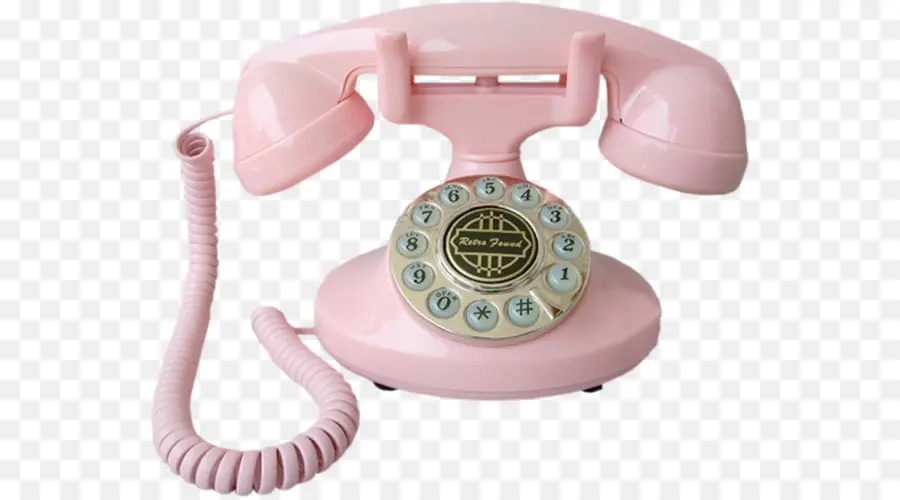 Teléfono Giratorio Rosa，Antiguo PNG