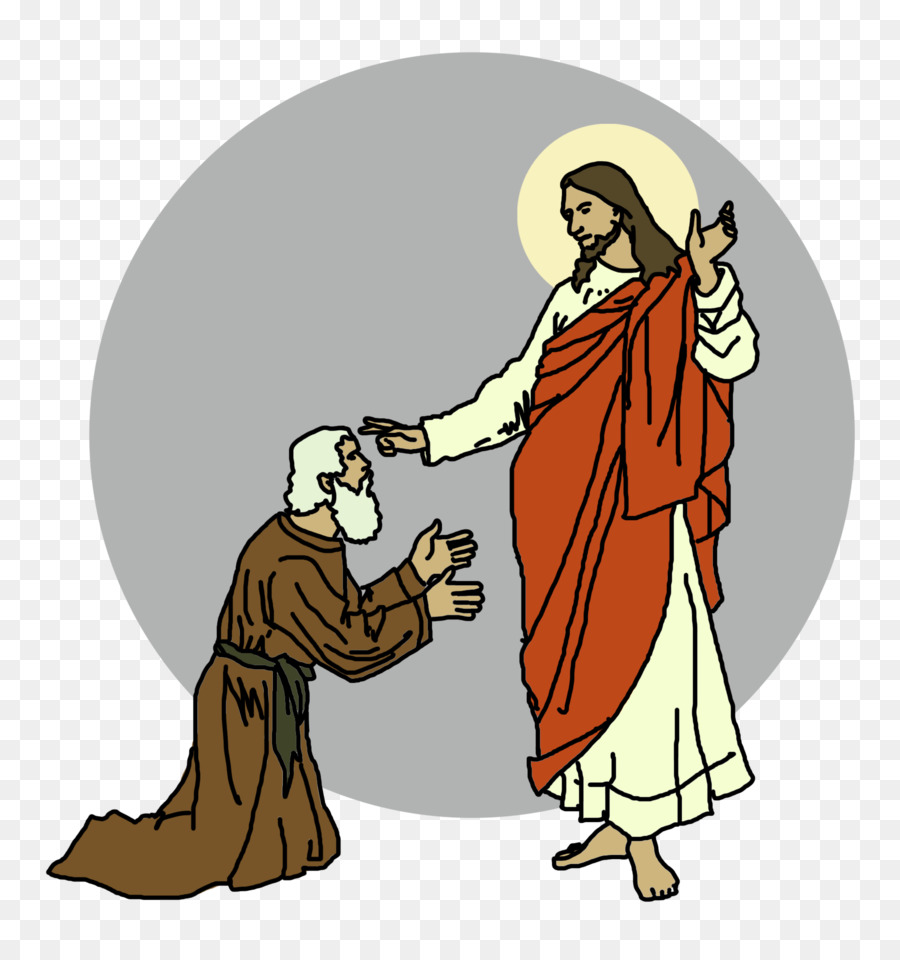 Jesús Y El Hombre，De Rodillas PNG