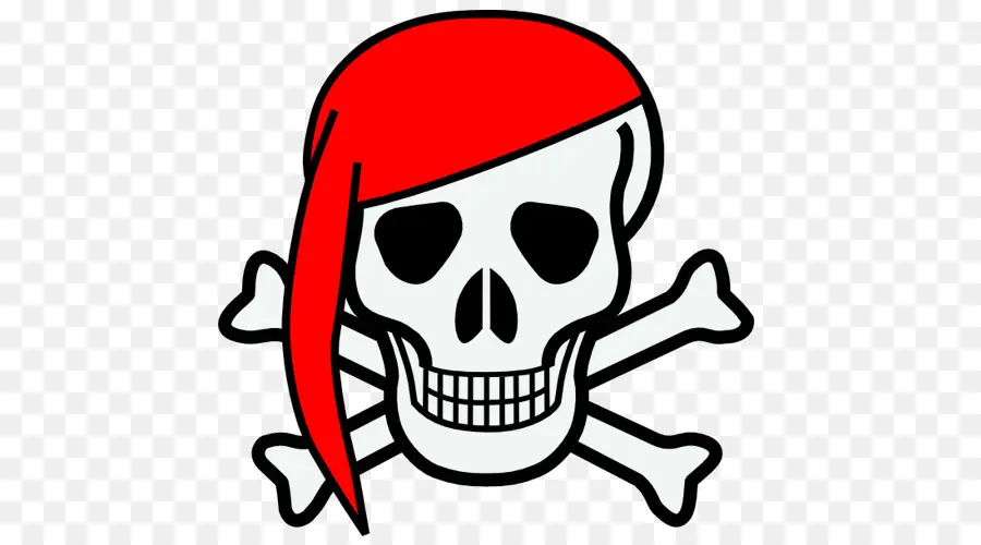 Calavera Pirata，Tibias Cruzadas PNG