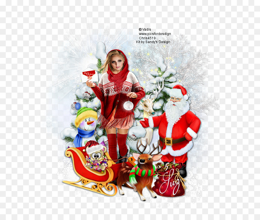 Escena Navideña，Papá Noel PNG