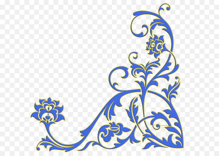 Diseño Floral，Azul PNG