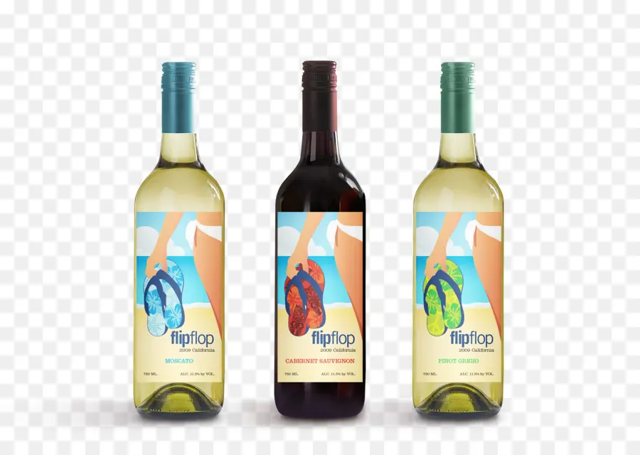 Botellas De Vino，Chanclas PNG